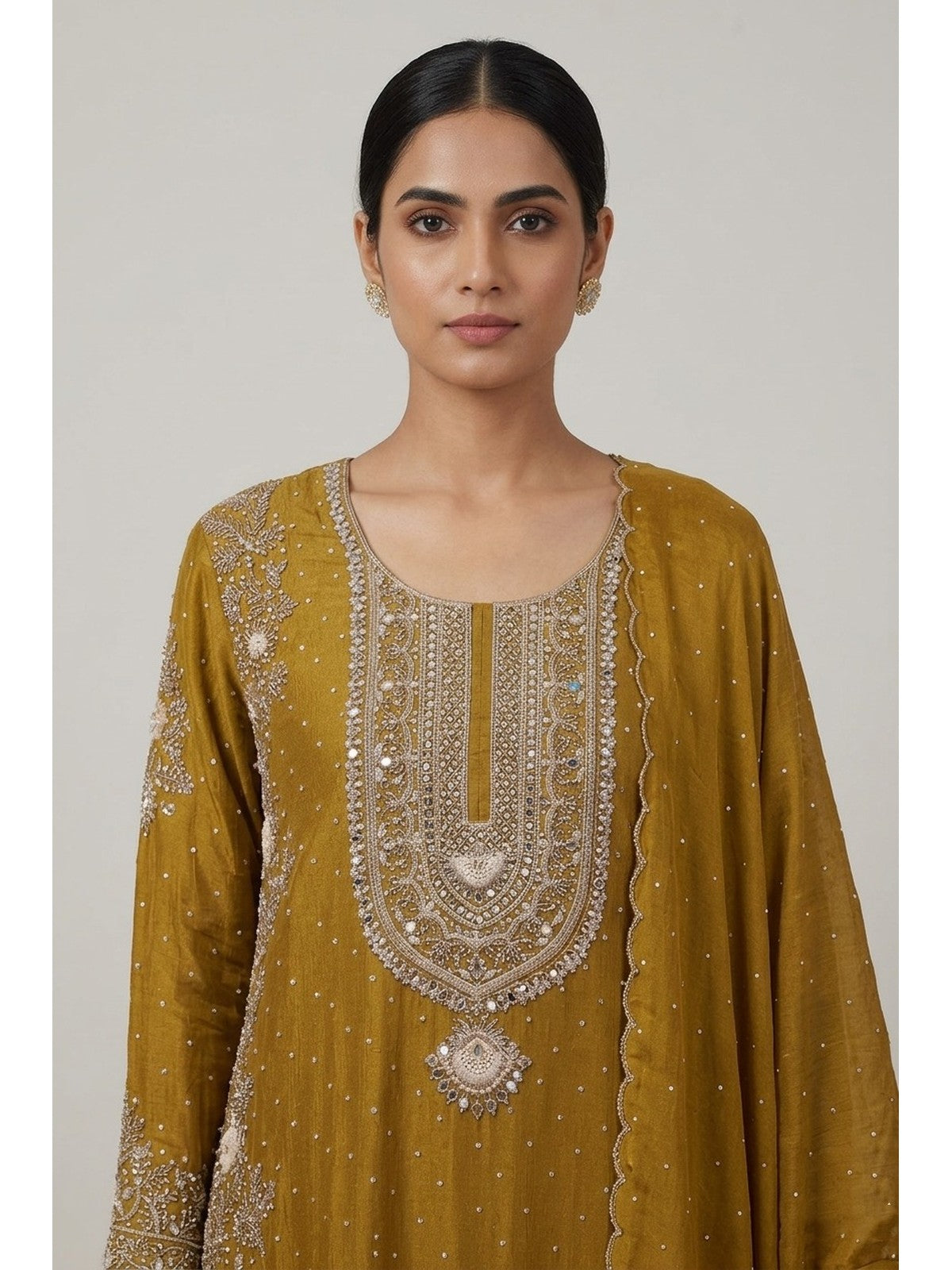 Mustard Silk Riwaayat Sharara Suit