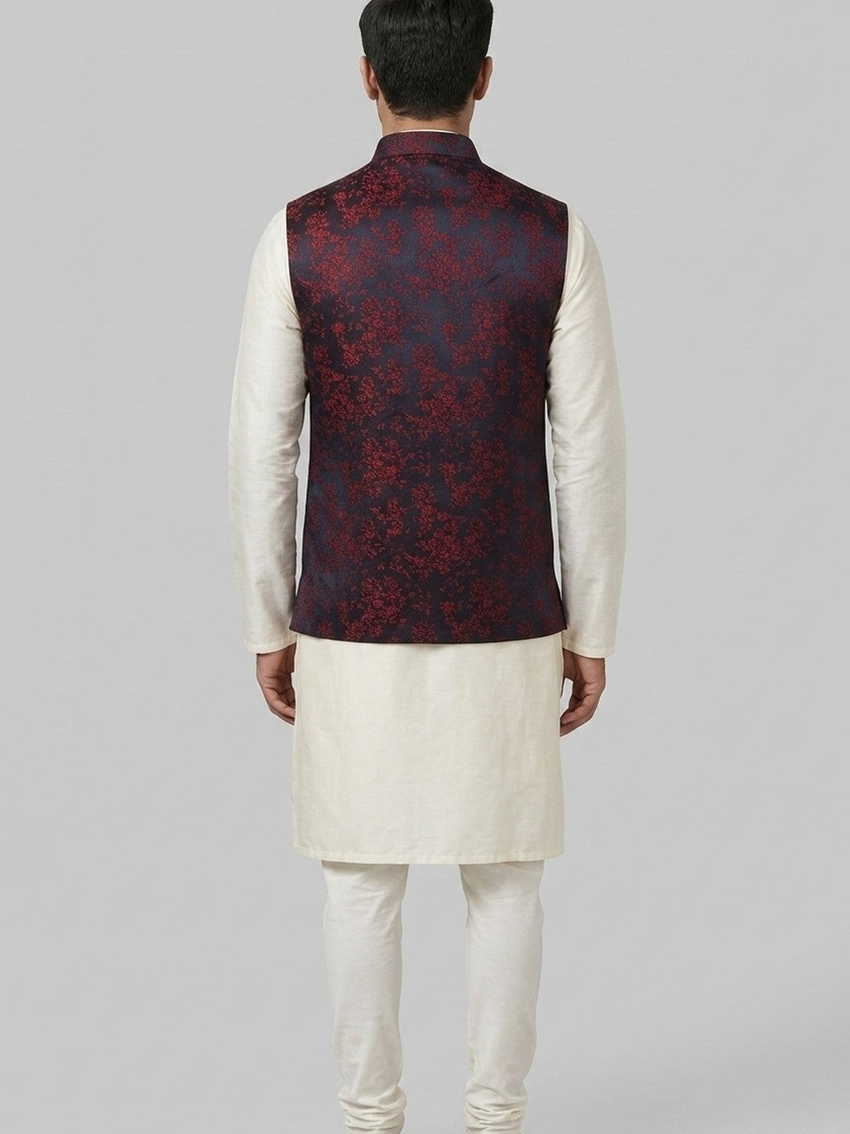 Blue Jacquard Extravagance Nehru Jacket