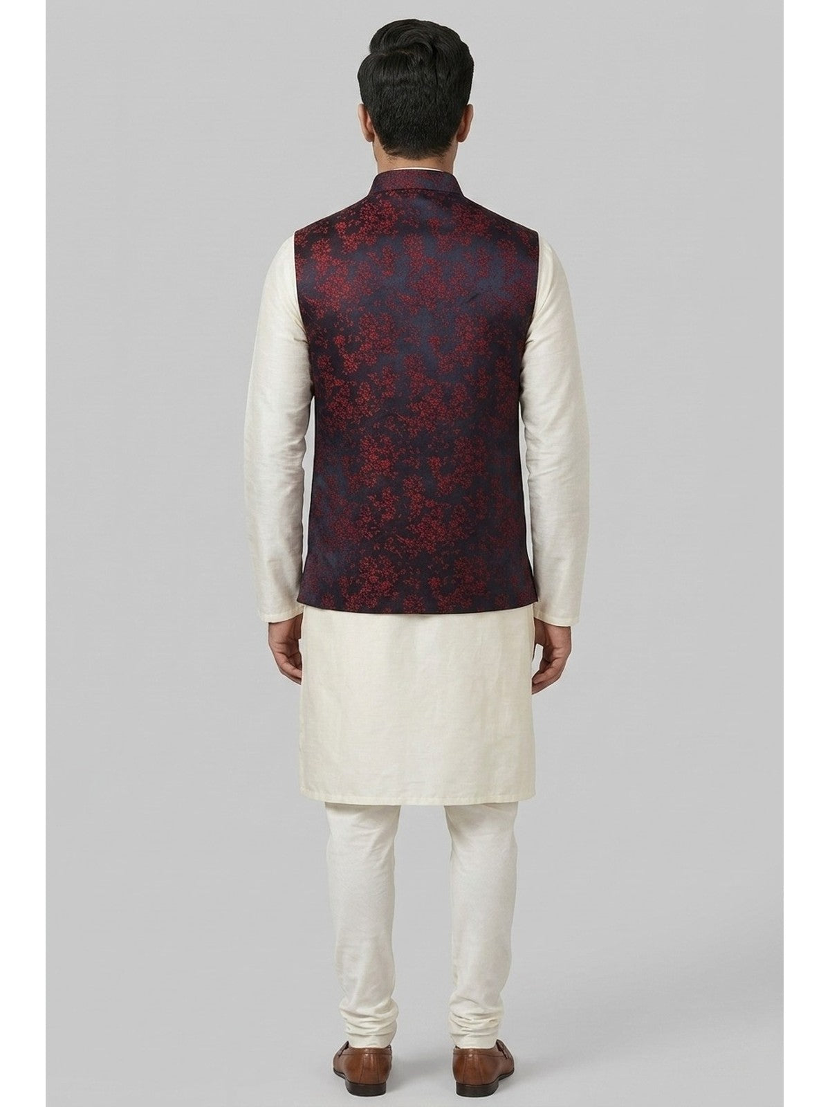 Blue Jacquard Extravagance Nehru Jacket