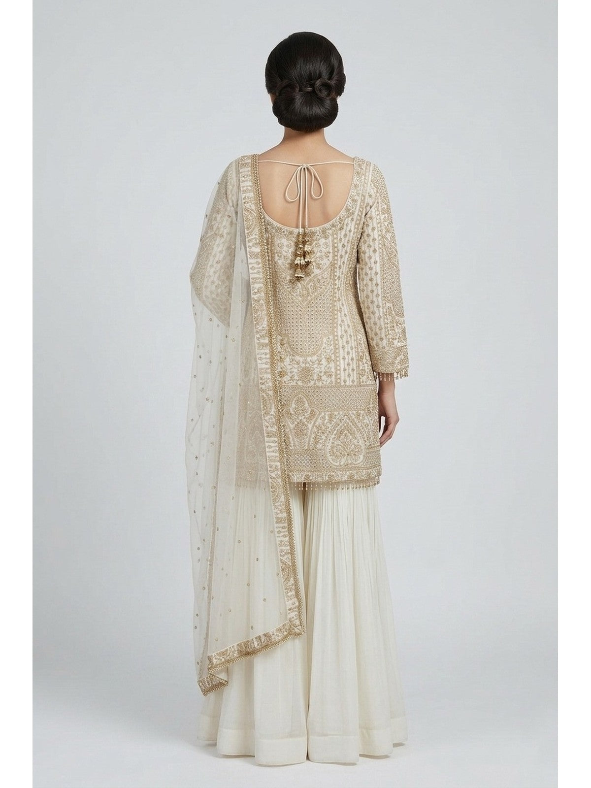 White Net Majesty Sharara Suit