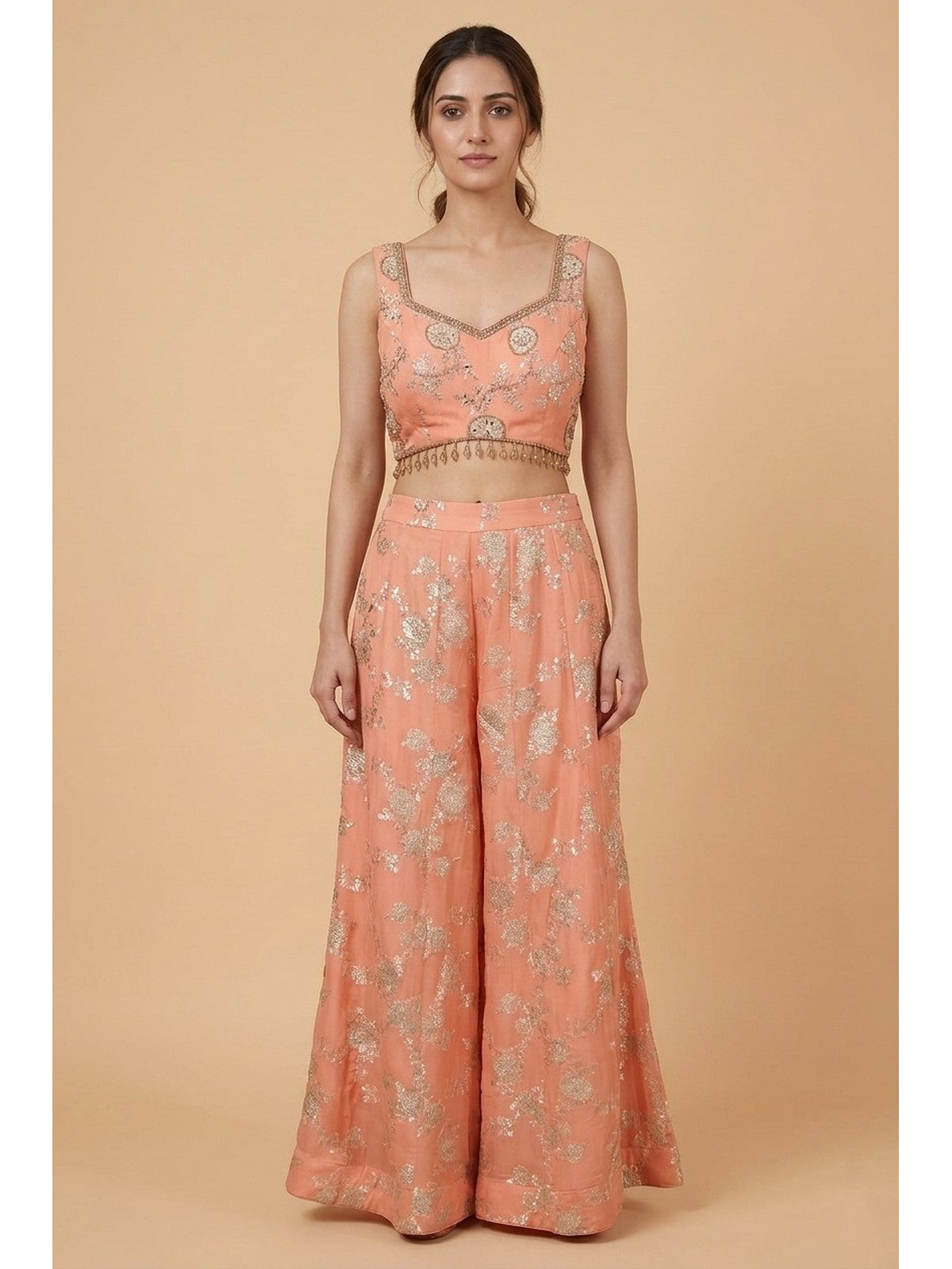 Orange Silk Reverie Indo-Western Set