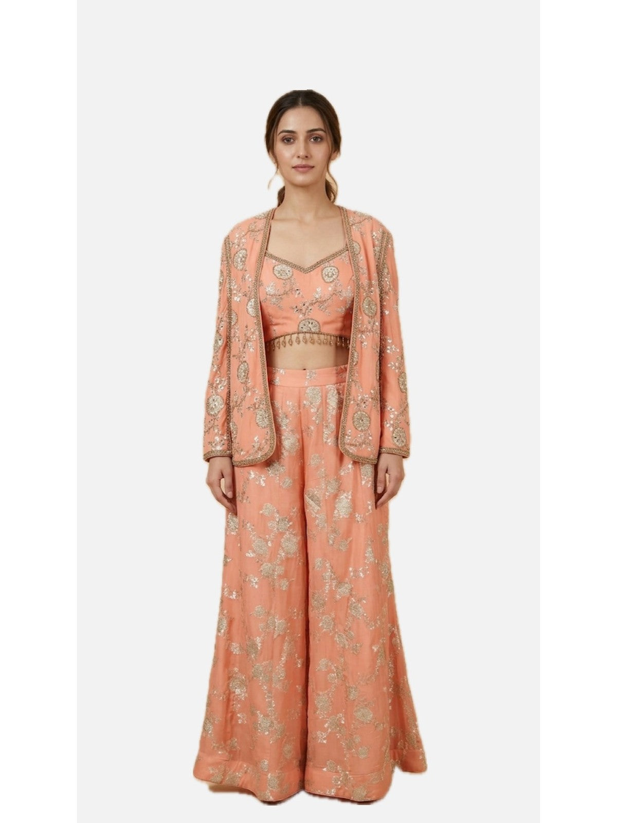 Orange Silk Reverie Indo-Western Set