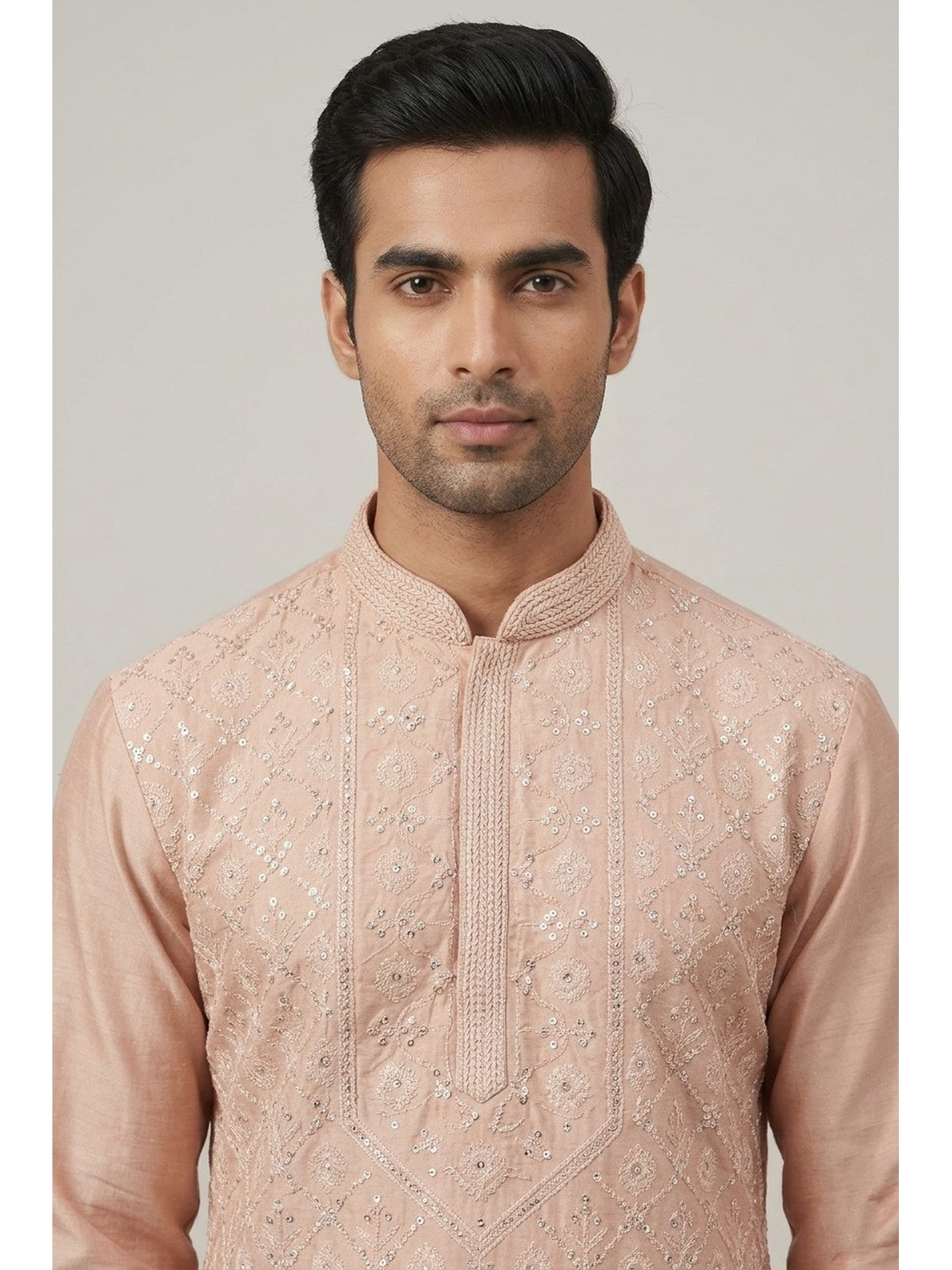 Pink Silk Heritage Kurta Set