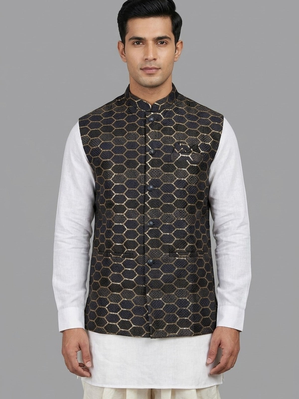 Black Silk Jashn Nehru Jacket