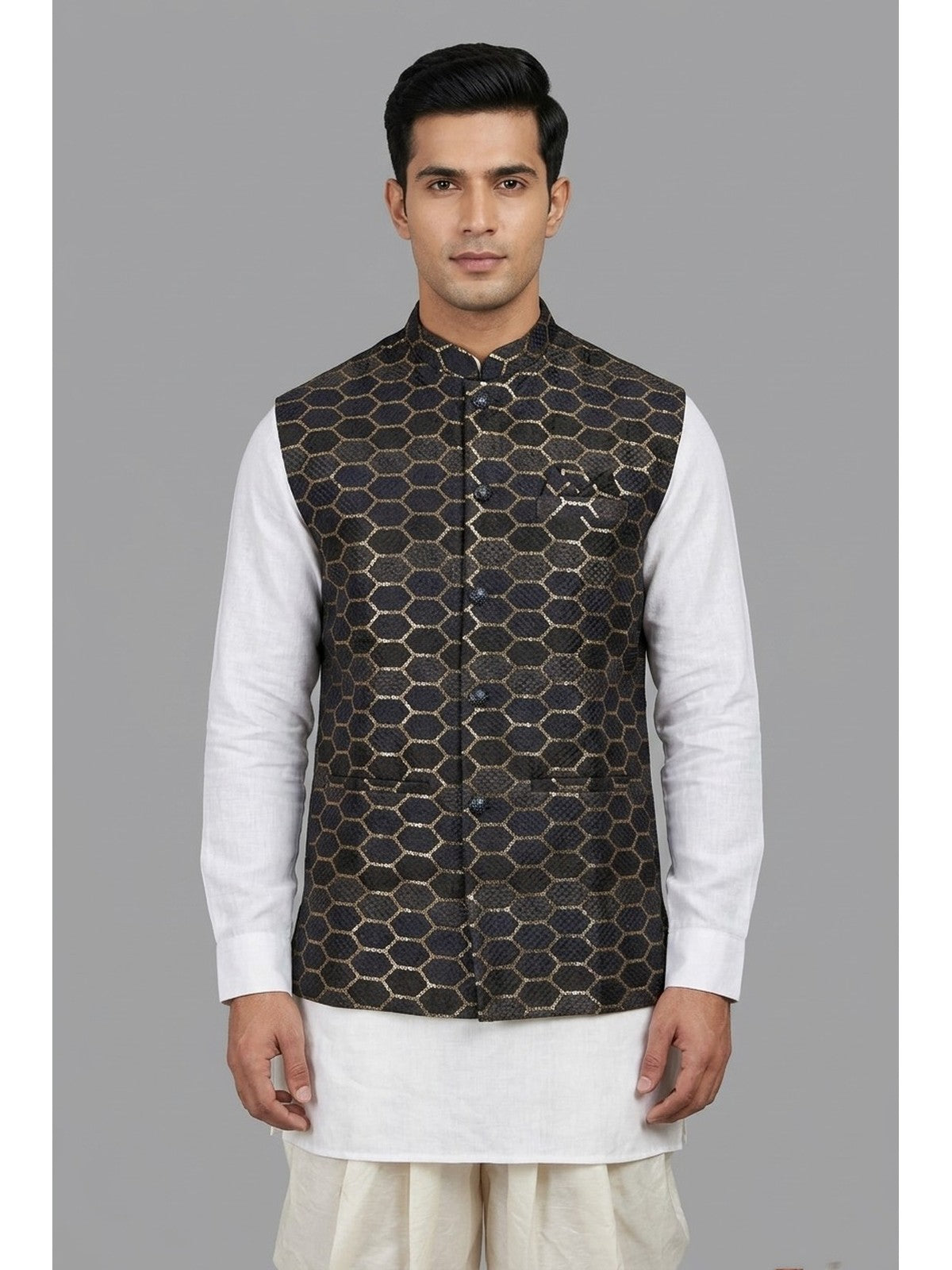 Black Silk Jashn Nehru Jacket
