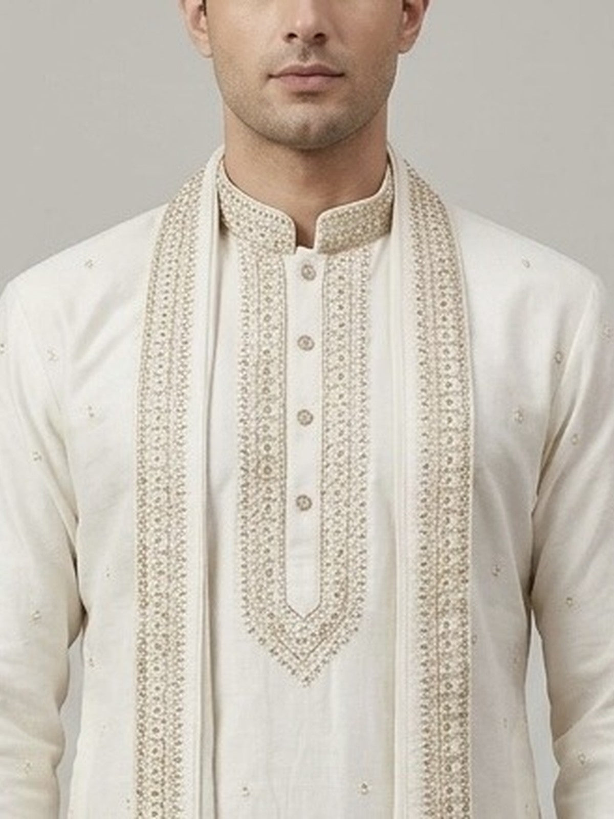 White Silk Shaan Kurta Set