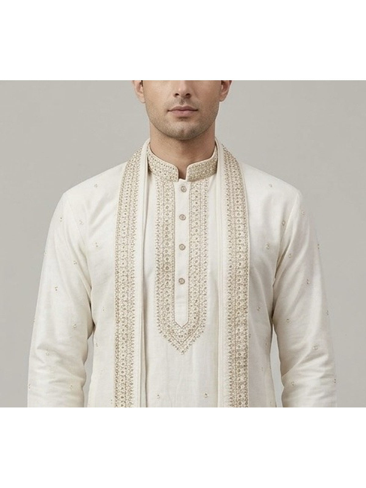 White Silk Shaan Kurta Set