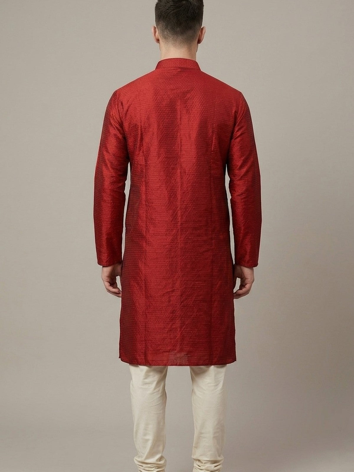 Red Silk Nazakat Kurta Set