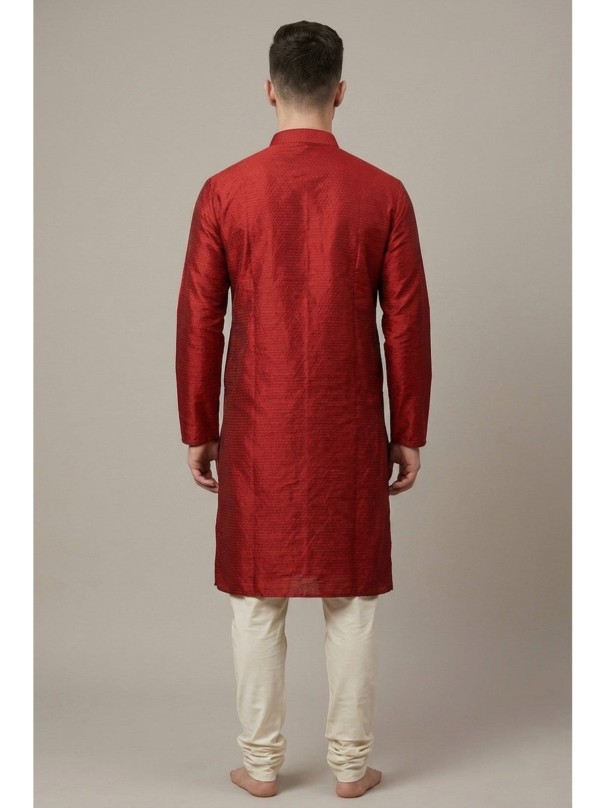 Red Silk Nazakat Kurta Set
