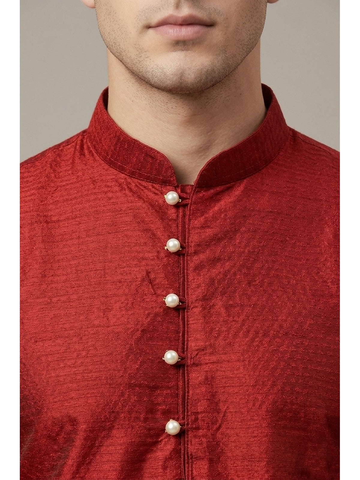 Red Silk Nazakat Kurta Set