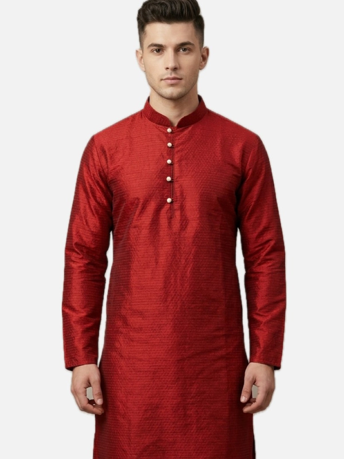 Red Silk Nazakat Kurta Set