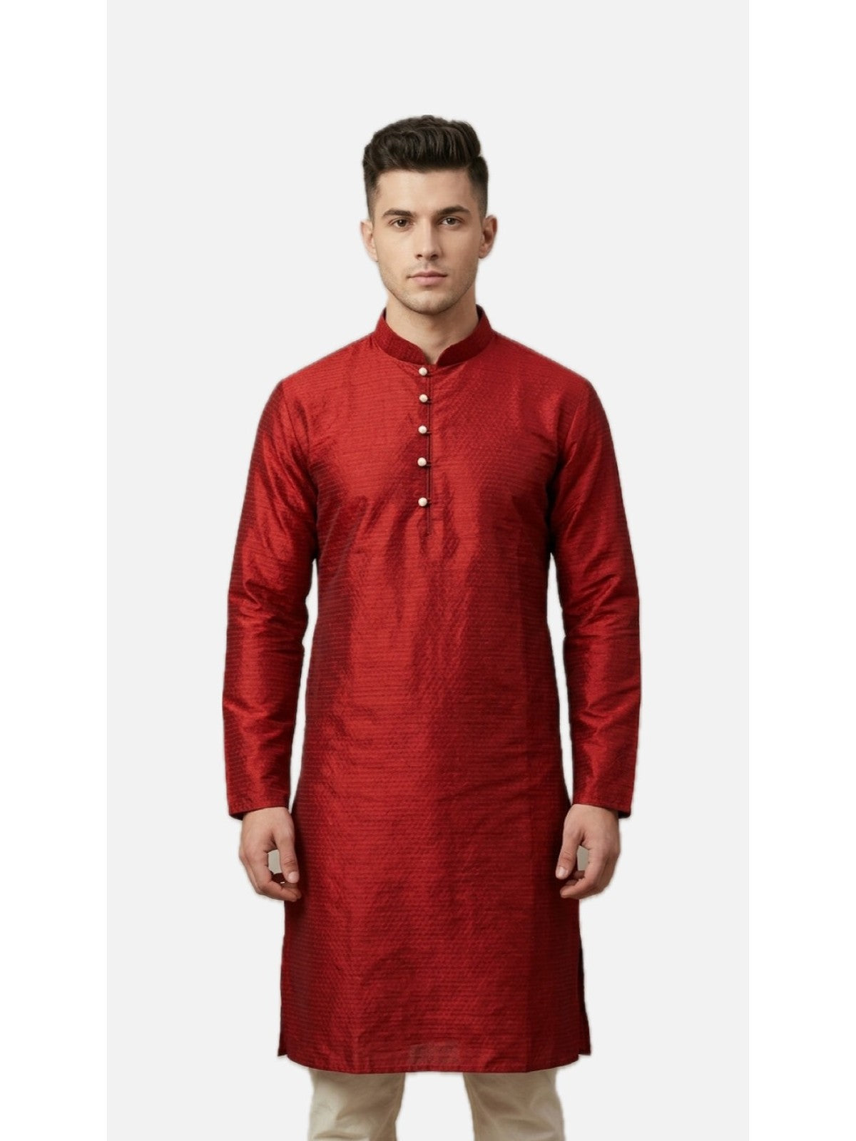 Red Silk Nazakat Kurta Set