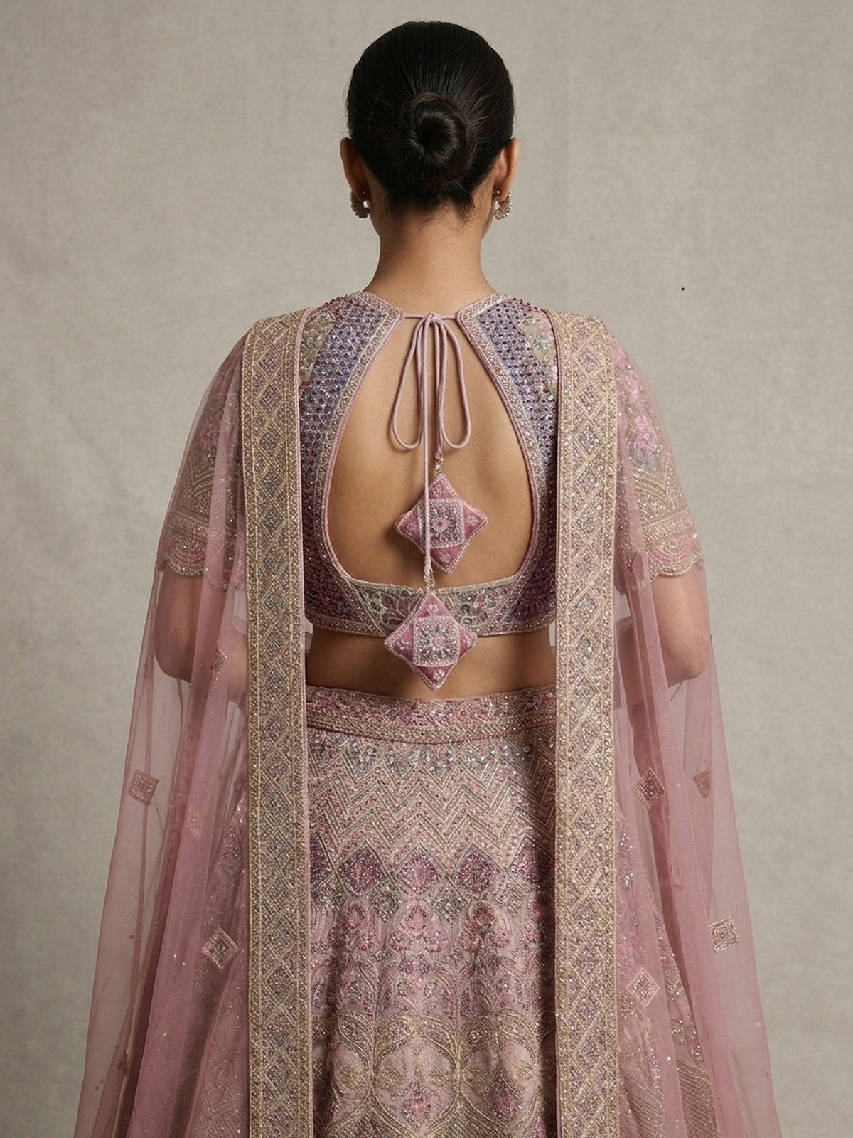 Pink Net Grandeur Lehenga Choli