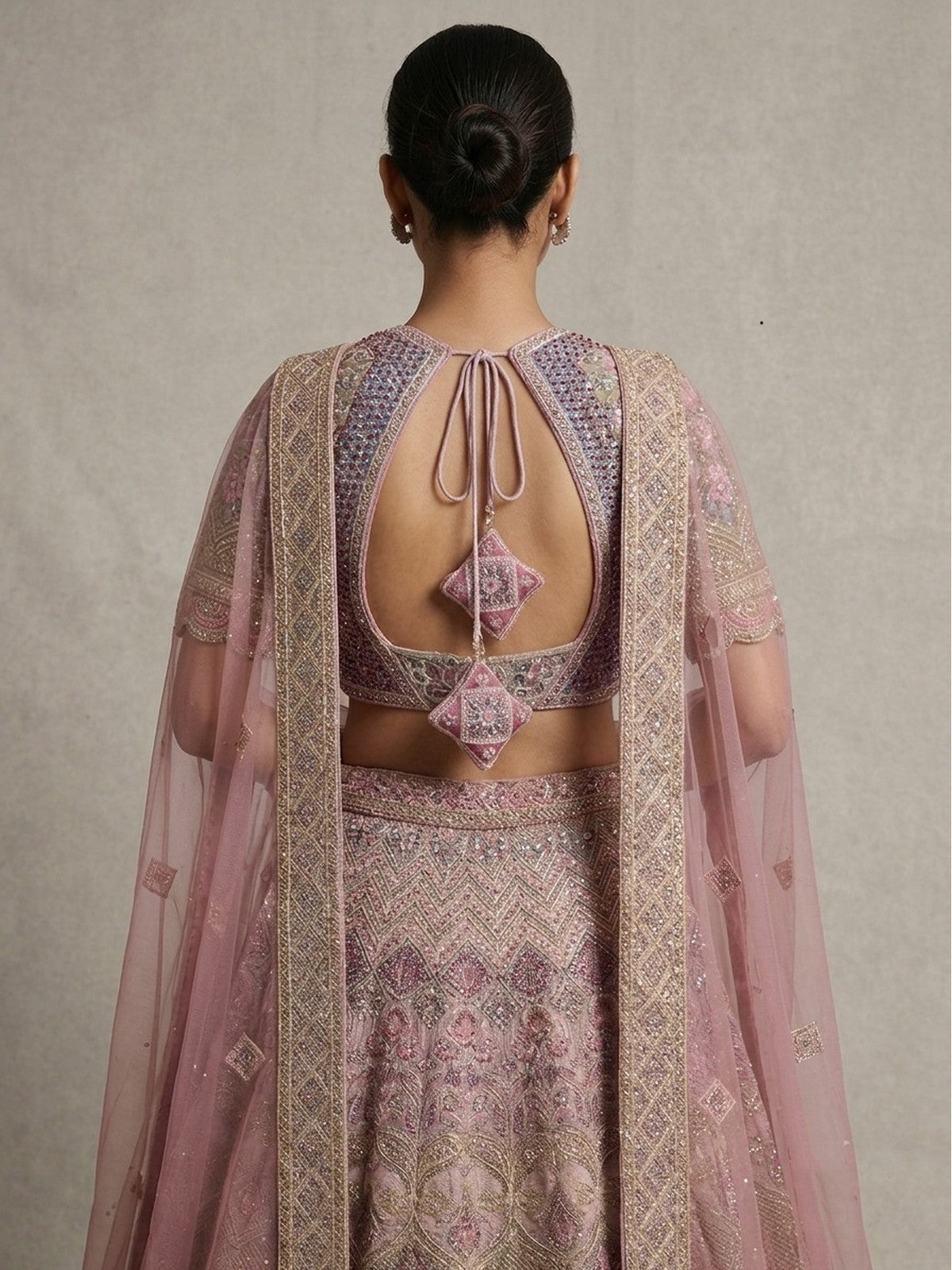 Pink Net Grandeur Lehenga Choli