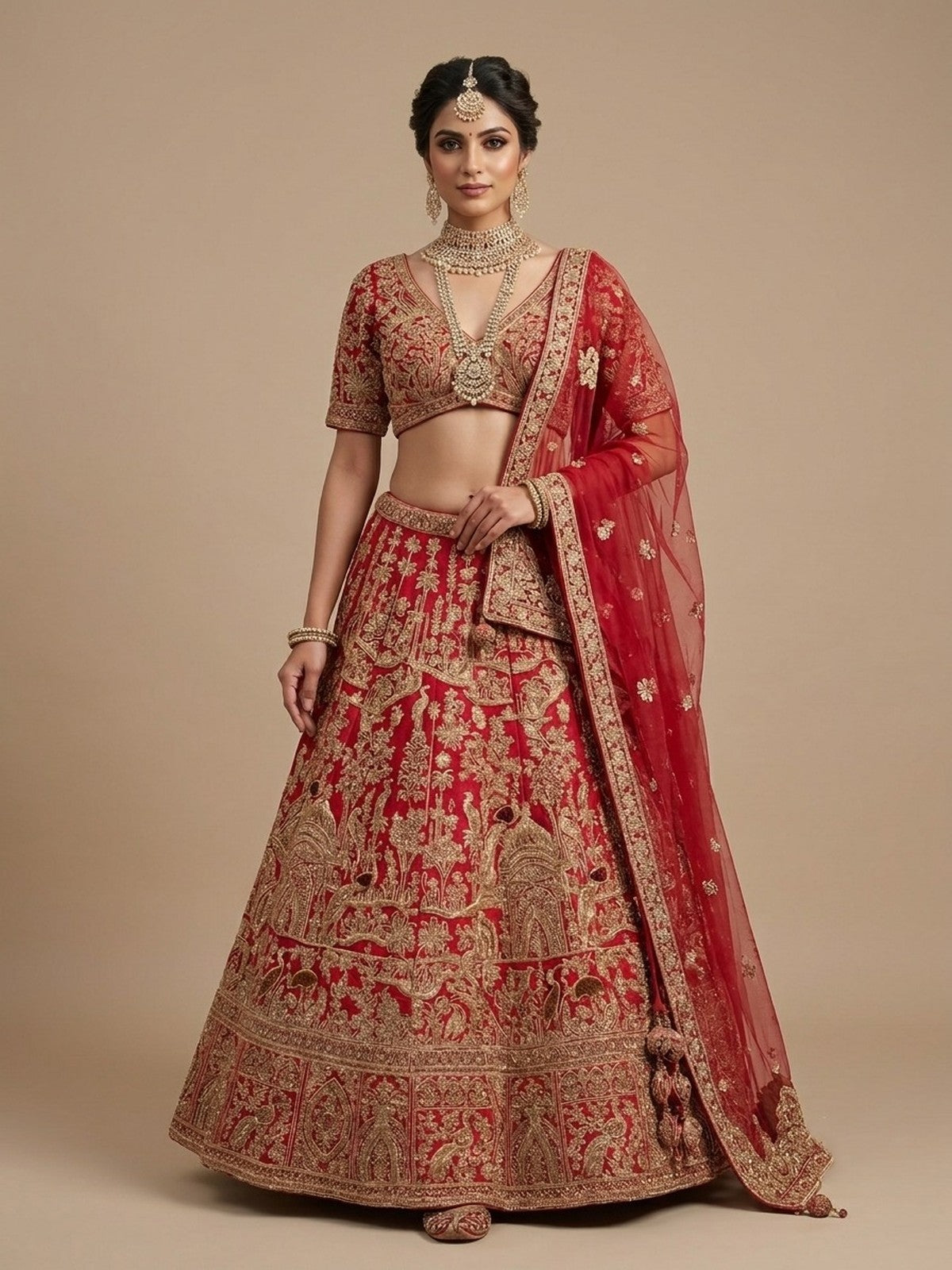 Red Shaan Lehenga Choli