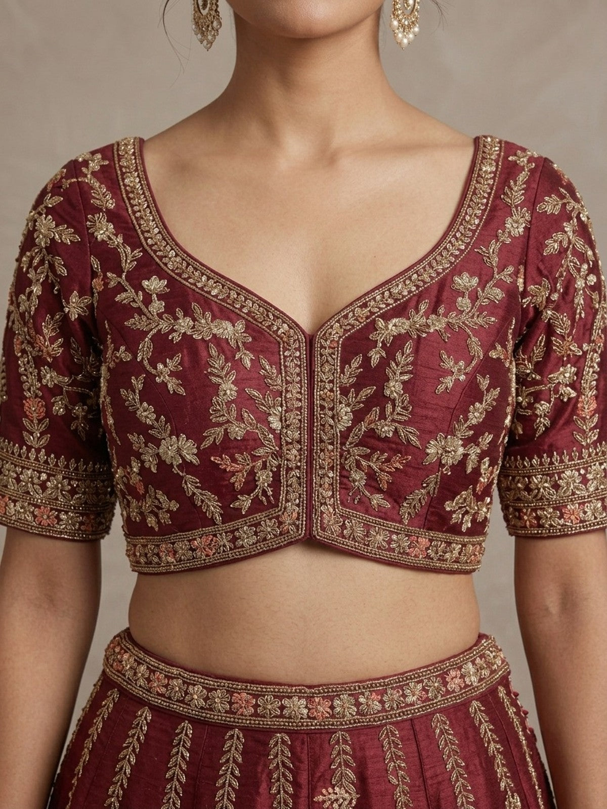 Maroon Heritage Lehenga Choli