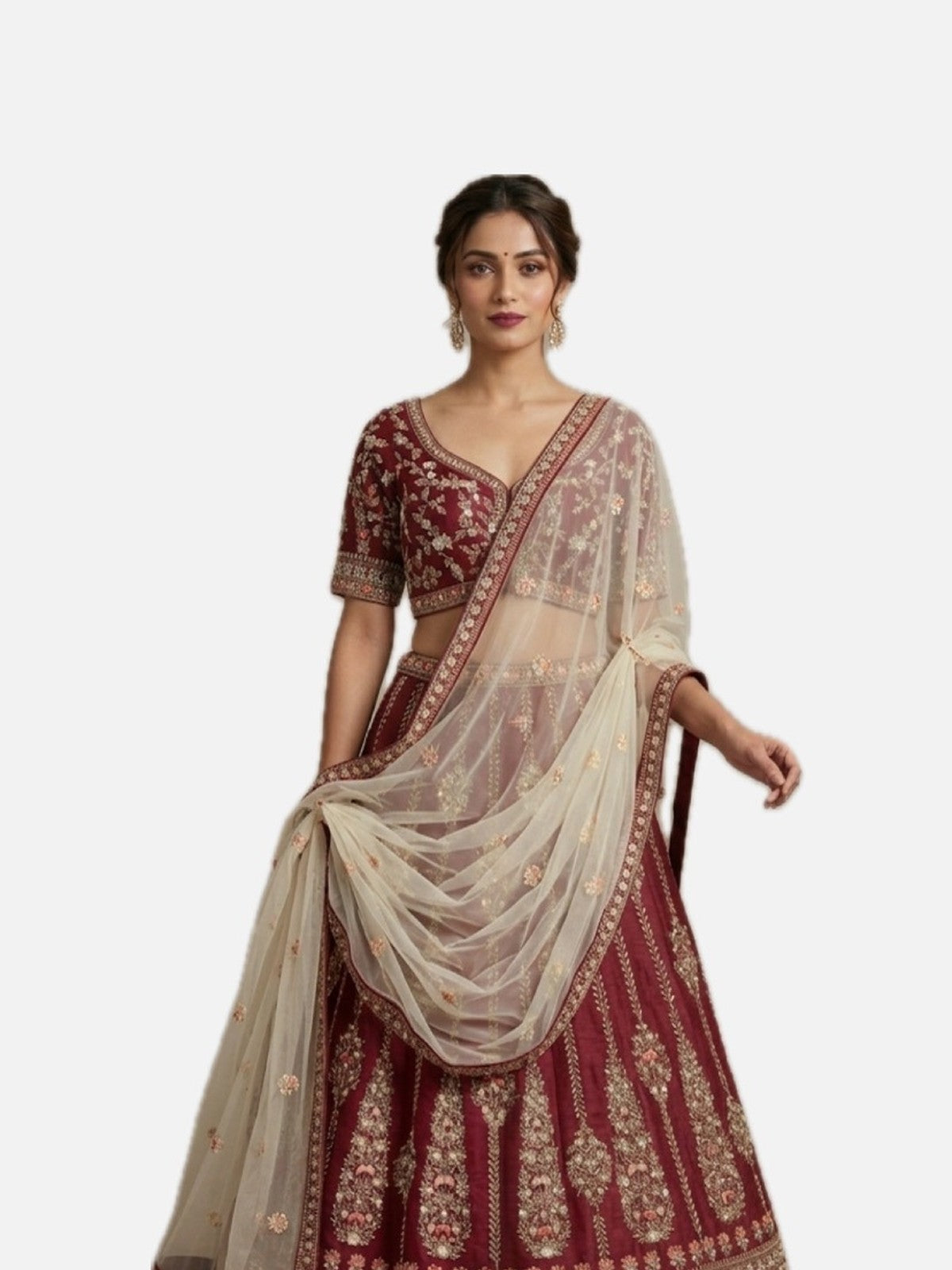 Maroon Heritage Lehenga Choli