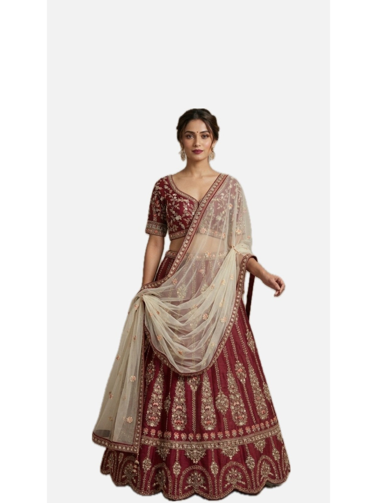 Maroon Heritage Lehenga Choli
