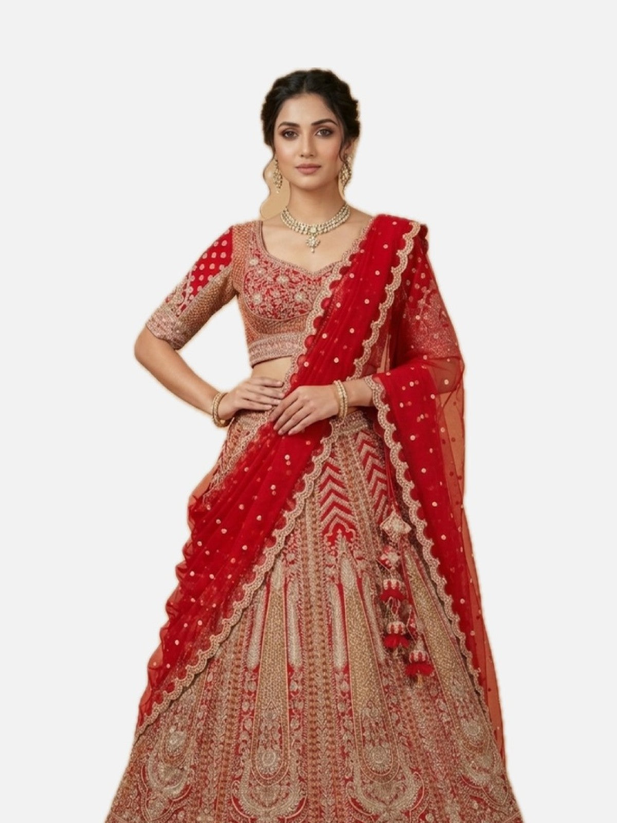 Red Zeb Lehenga Choli