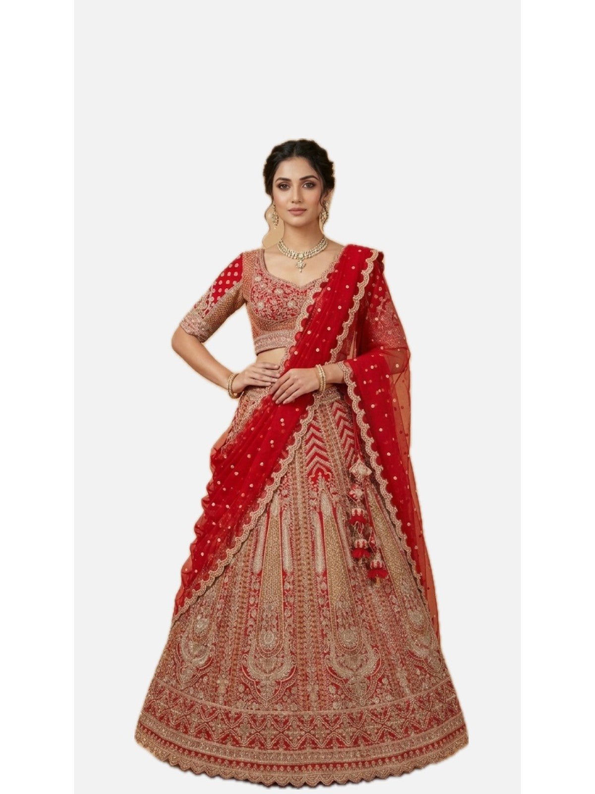 Red Zeb Lehenga Choli