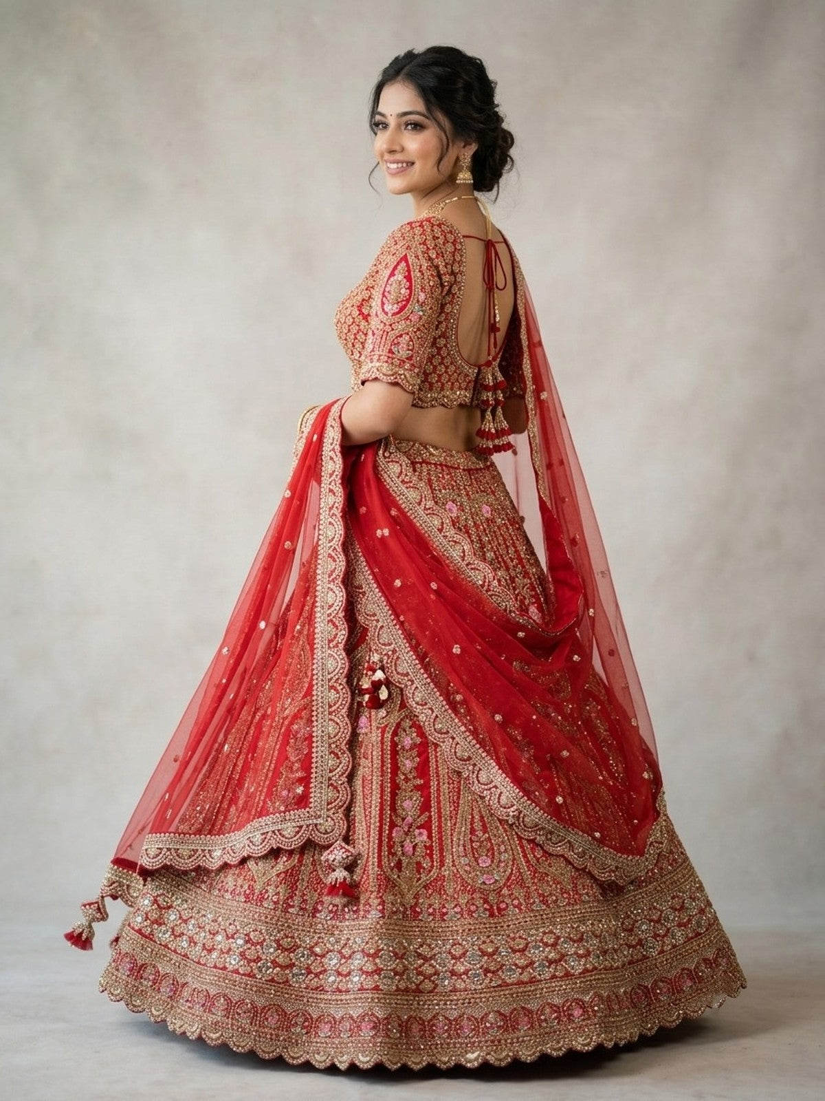 Red Nazakat Lehenga Choli