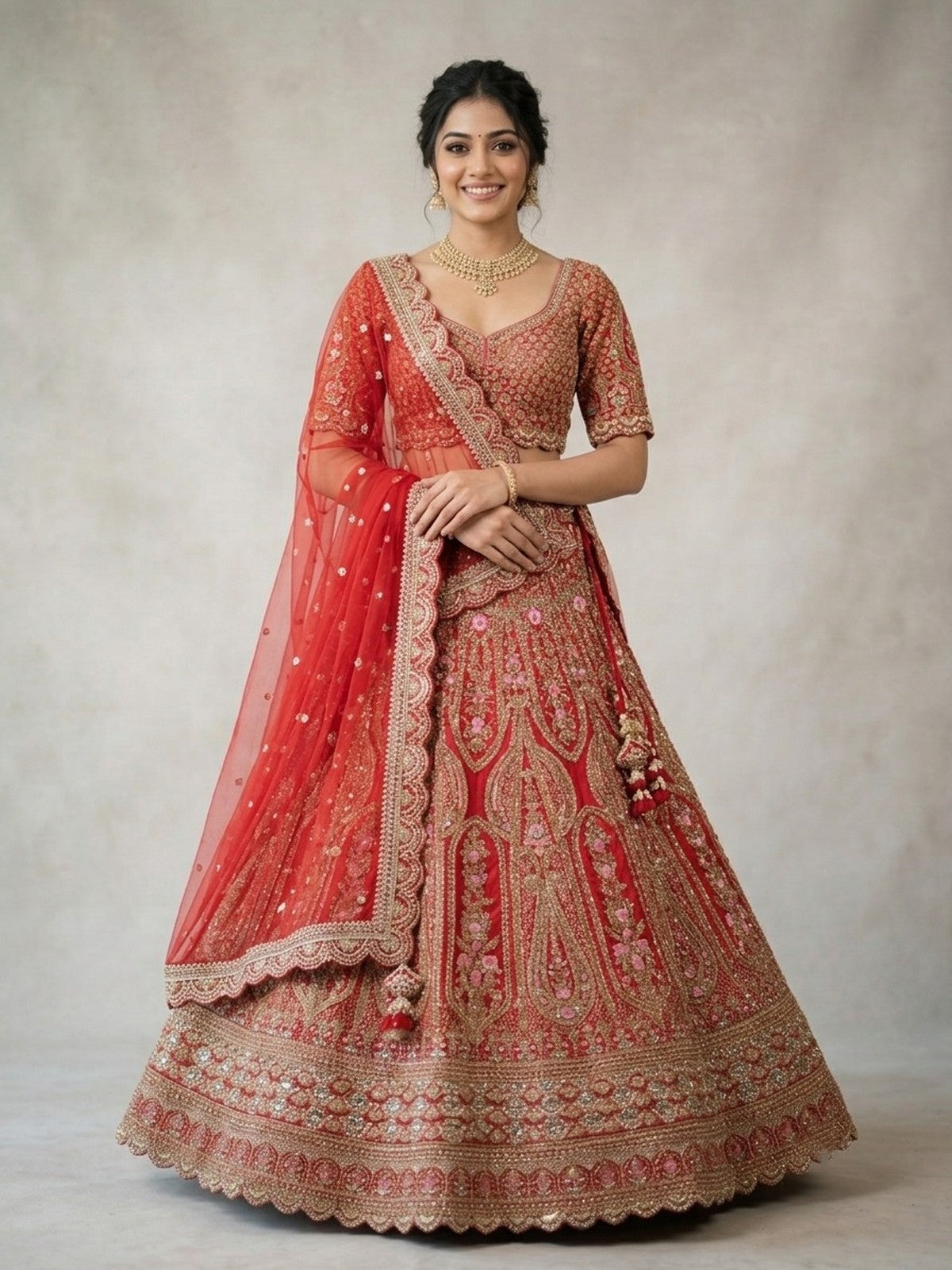 Red Nazakat Lehenga Choli