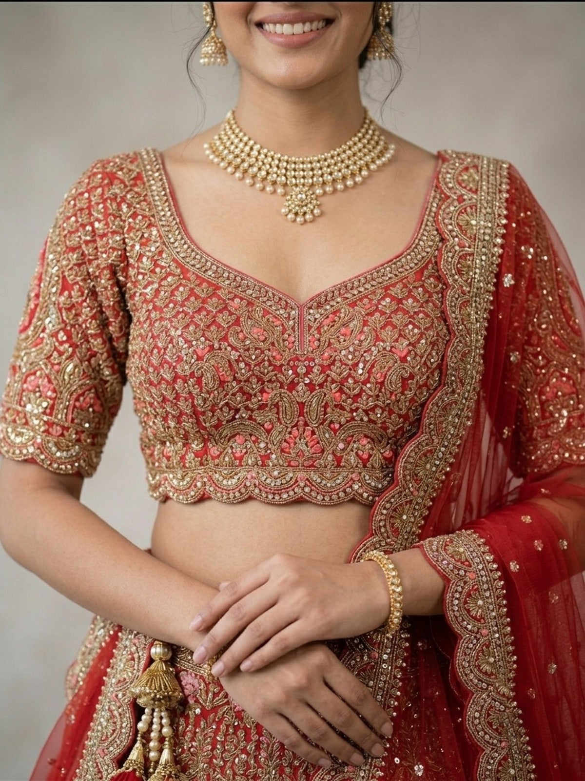 Red Nazakat Lehenga Choli