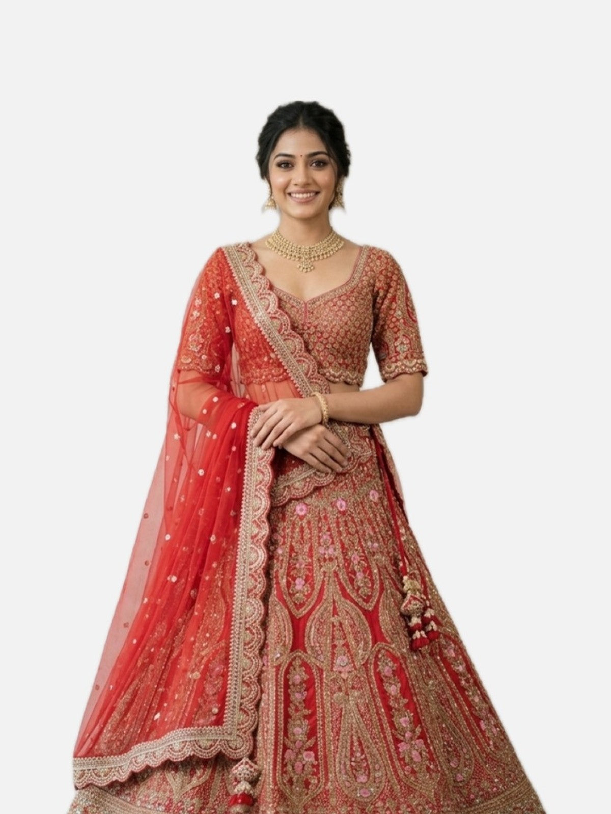 Red Nazakat Lehenga Choli