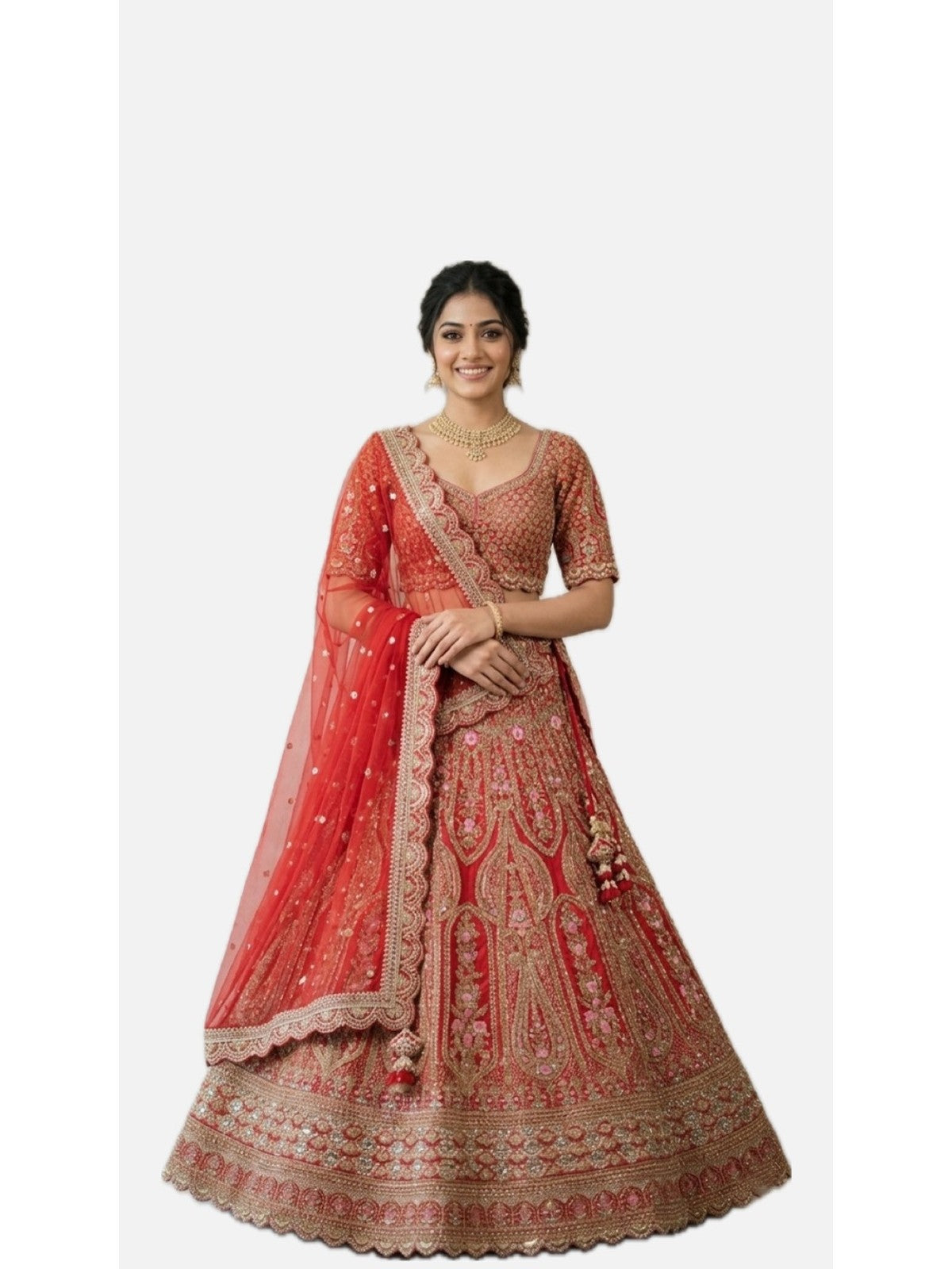 Red Nazakat Lehenga Choli