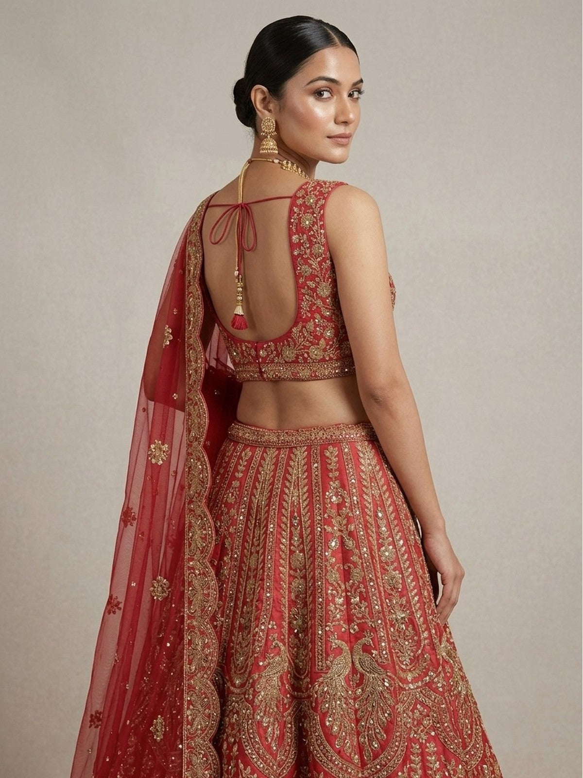 Red Silk Heritage Lehenga Choli