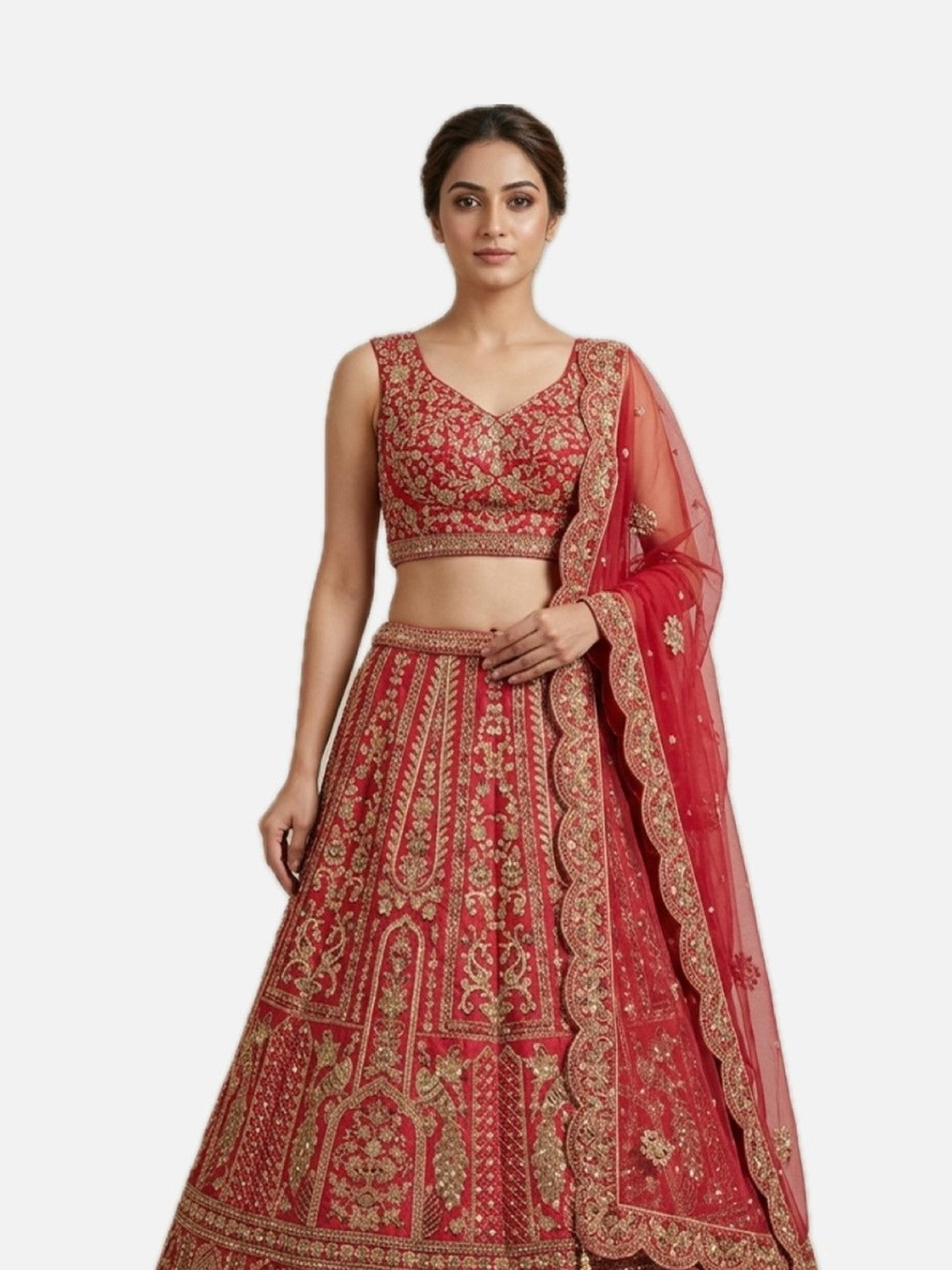 Red Silk Heritage Lehenga Choli