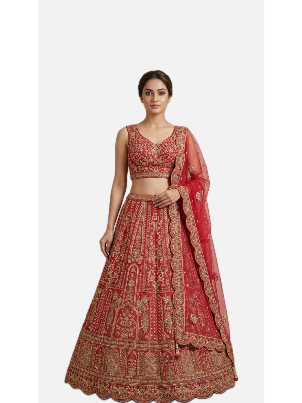 Red Silk Heritage Lehenga Choli