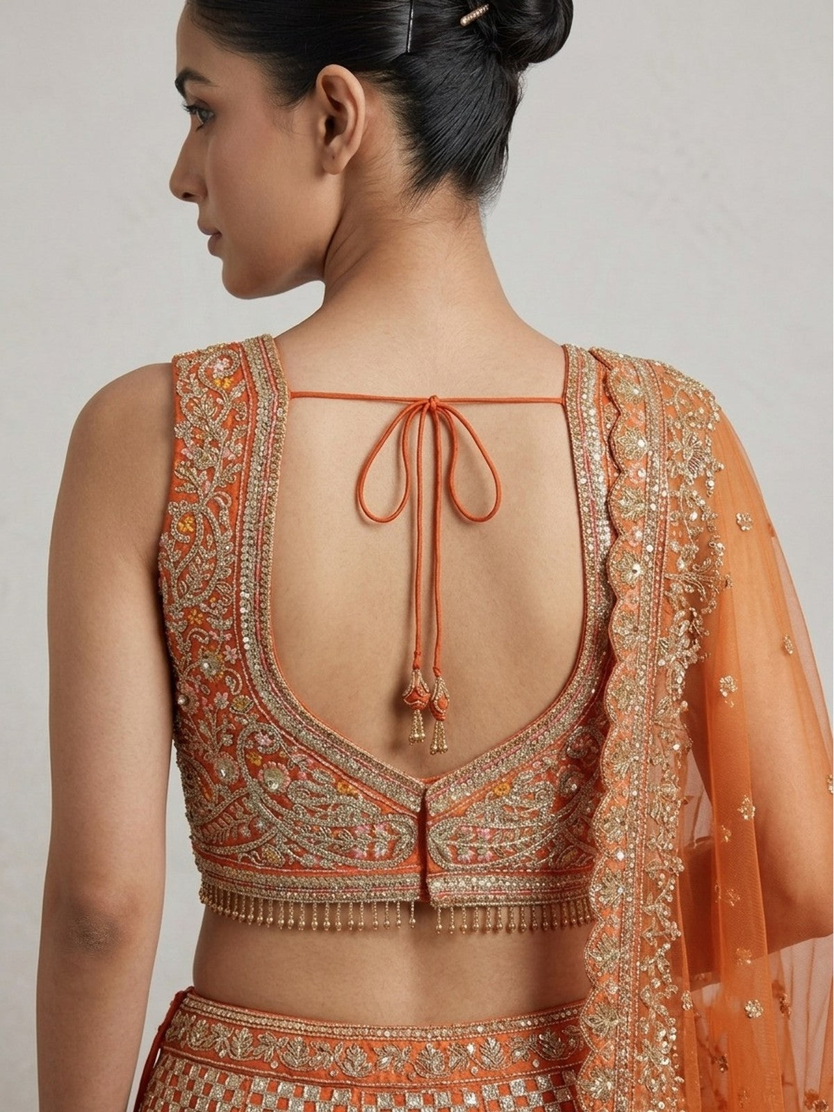 Orange Nazakat Lehenga Choli