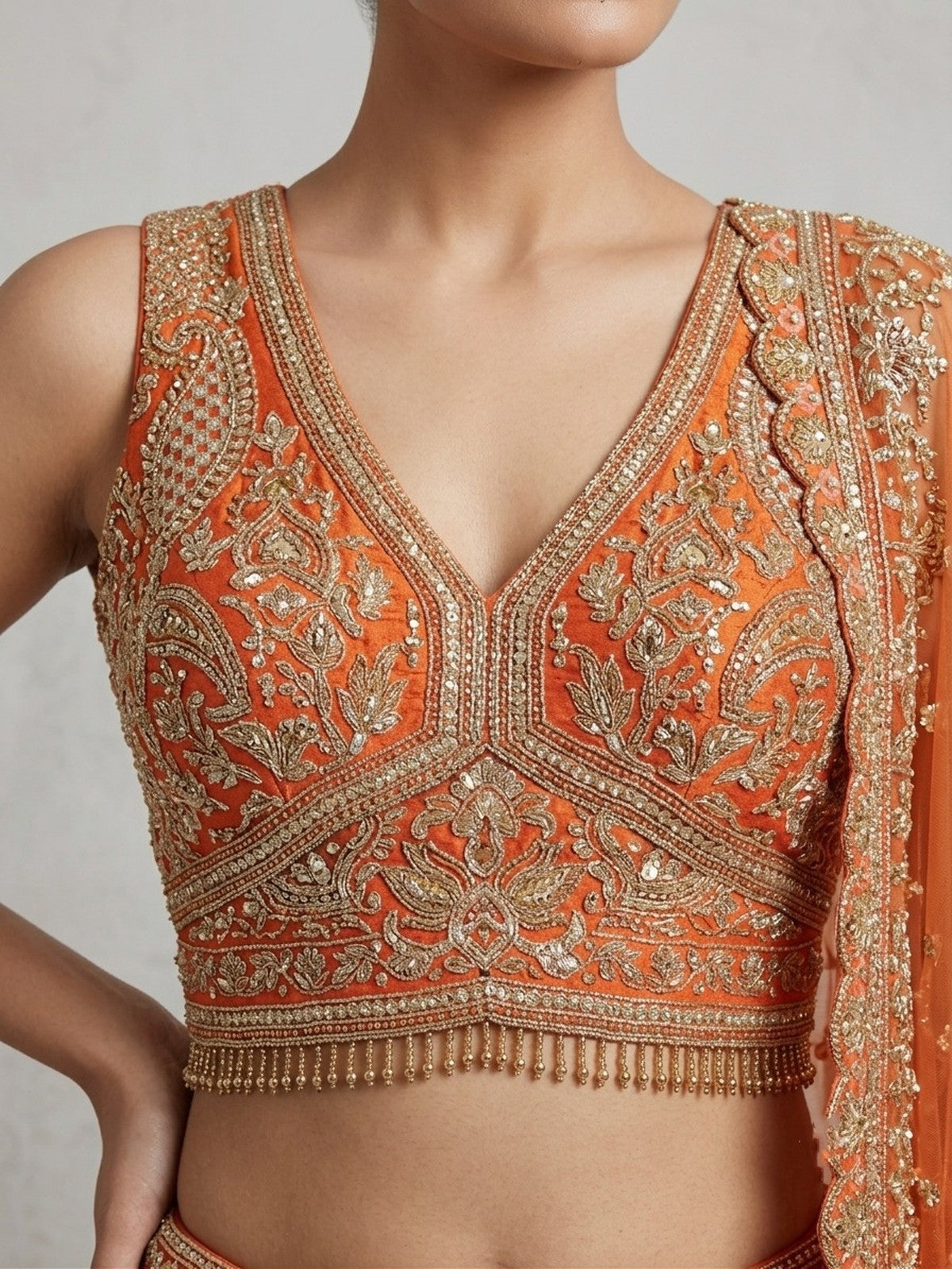 Orange Nazakat Lehenga Choli