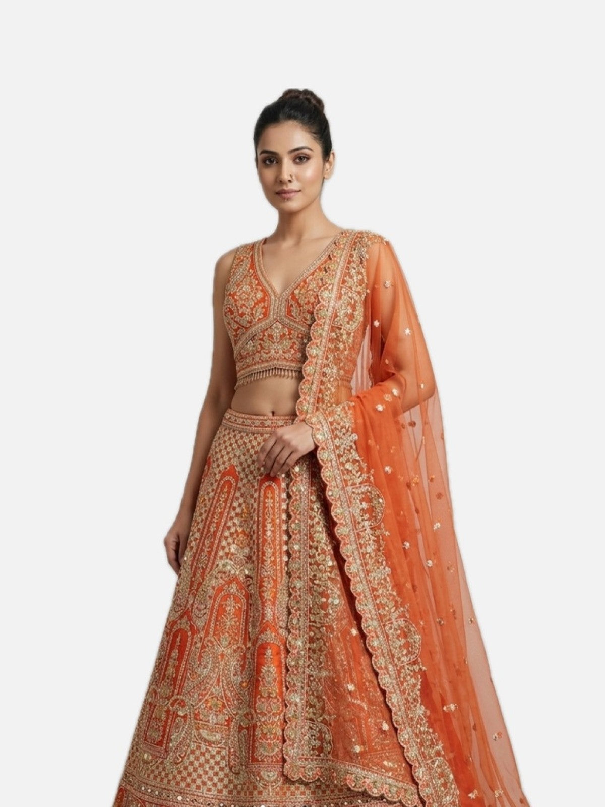 Orange Nazakat Lehenga Choli