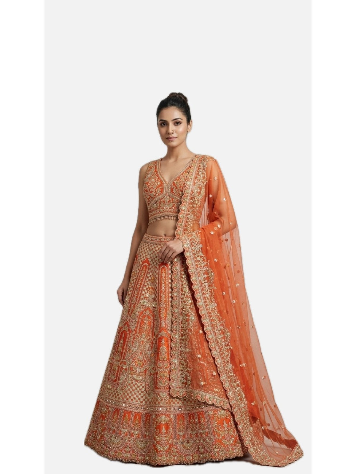Orange Nazakat Lehenga Choli