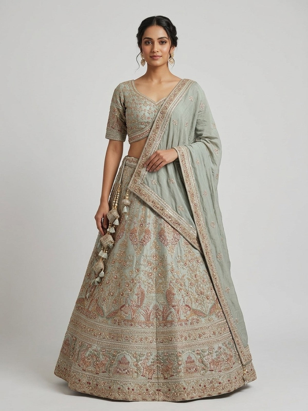 Pista Silk Majesty Lehenga Choli