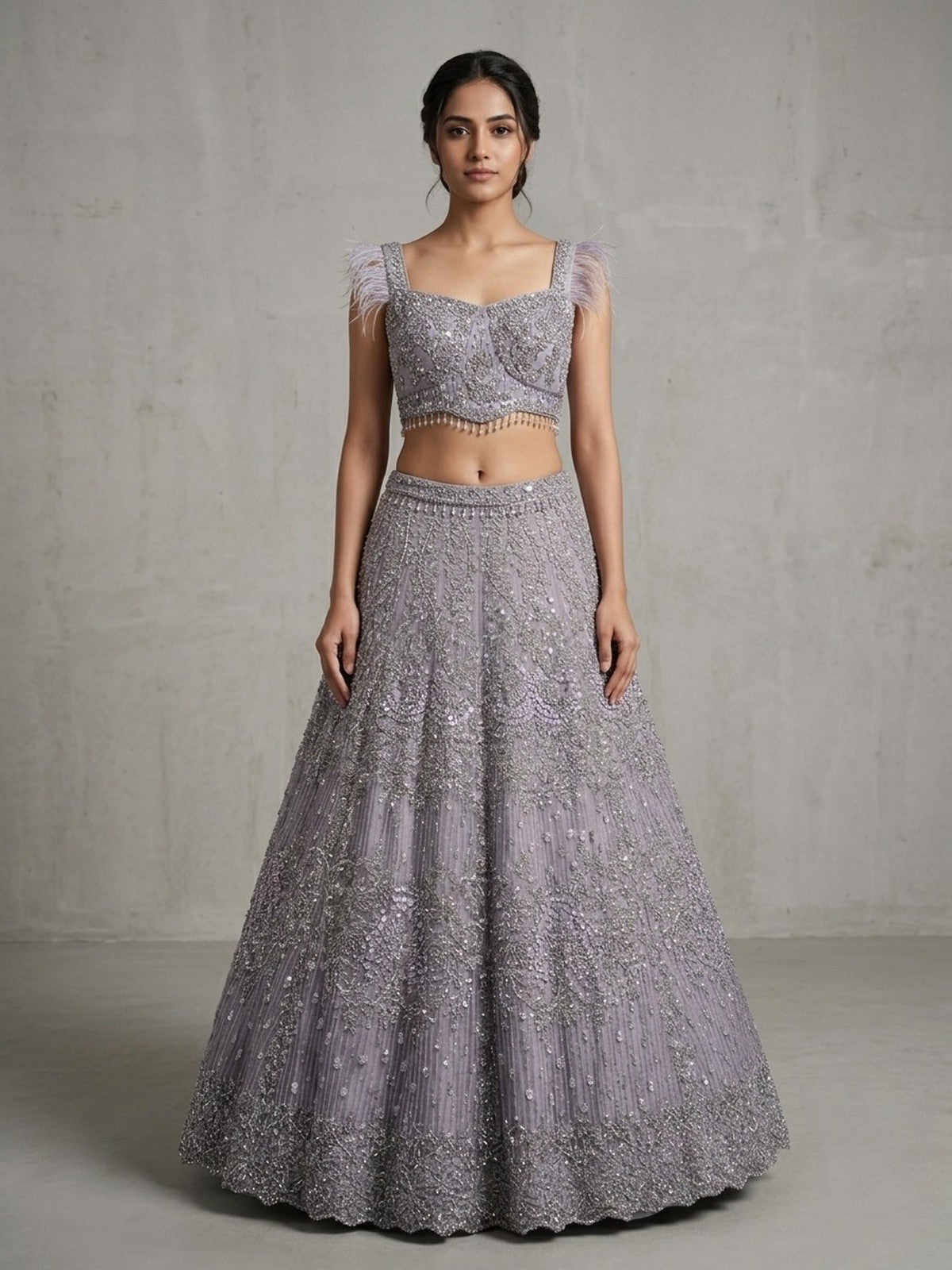 Lavender Grey Riwaayat Lehenga Choli