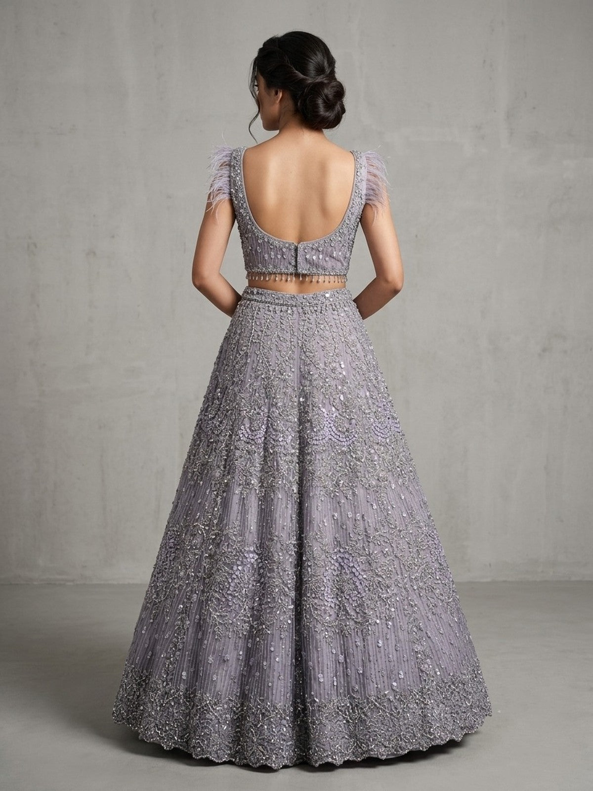 Lavender Grey Riwaayat Lehenga Choli