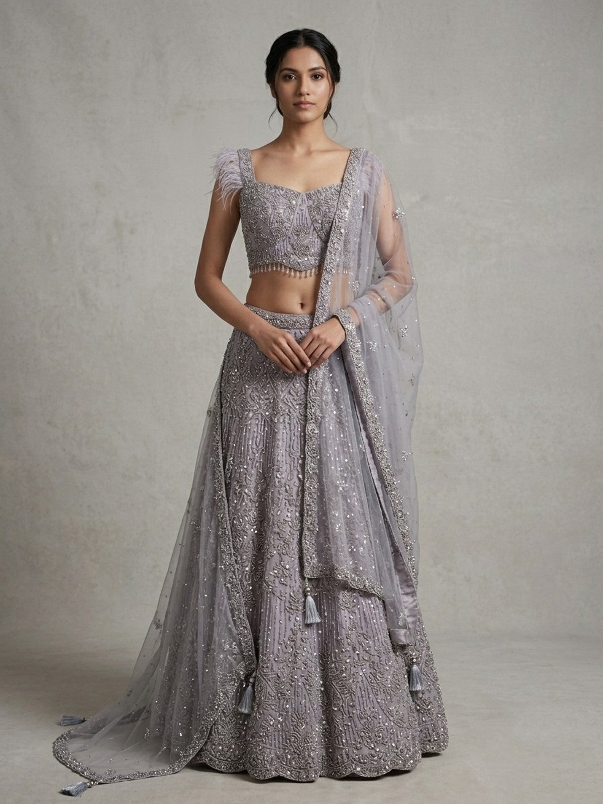 Lavender Grey Riwaayat Lehenga Choli
