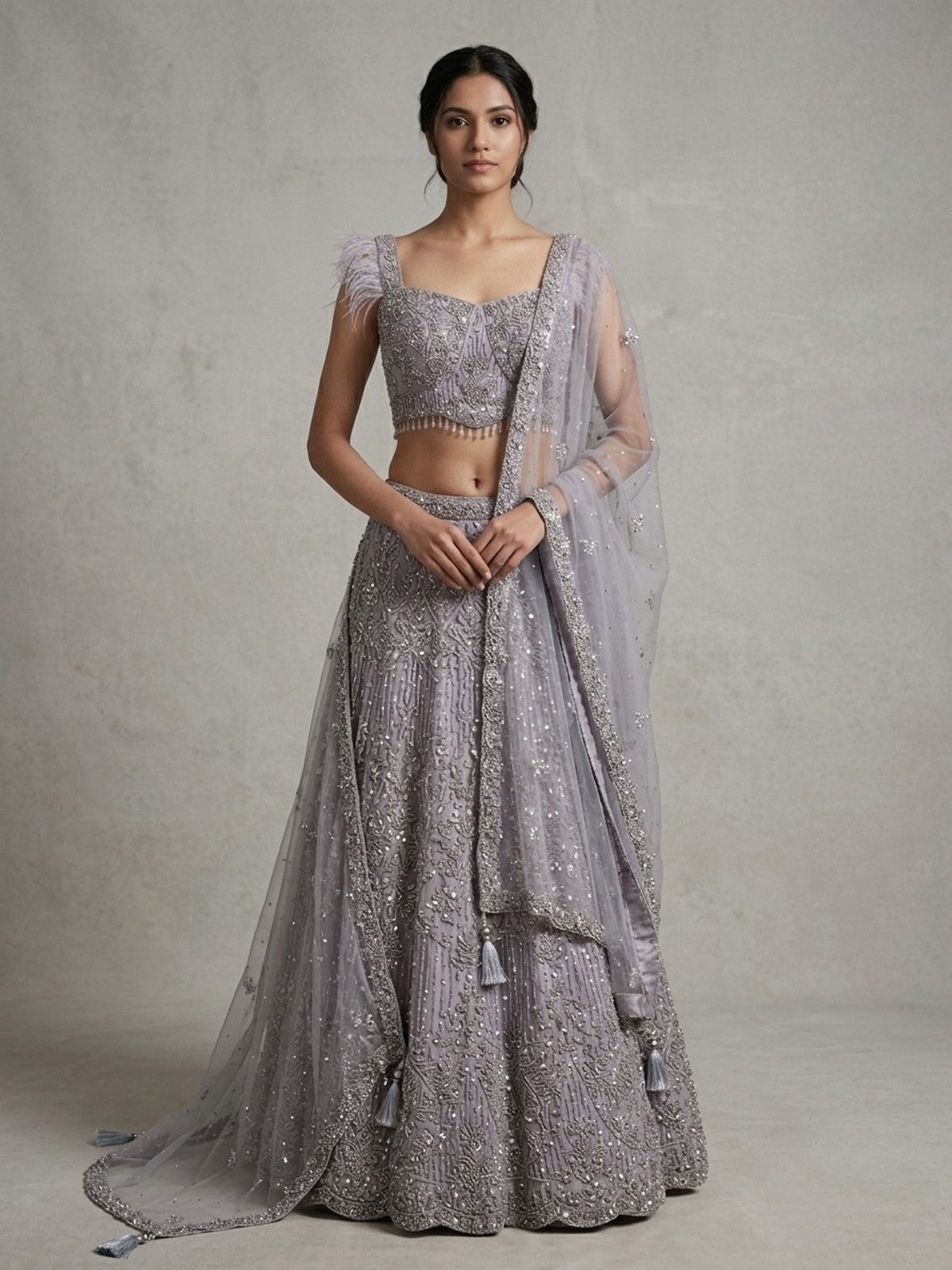 Lavender Grey Riwaayat Lehenga Choli