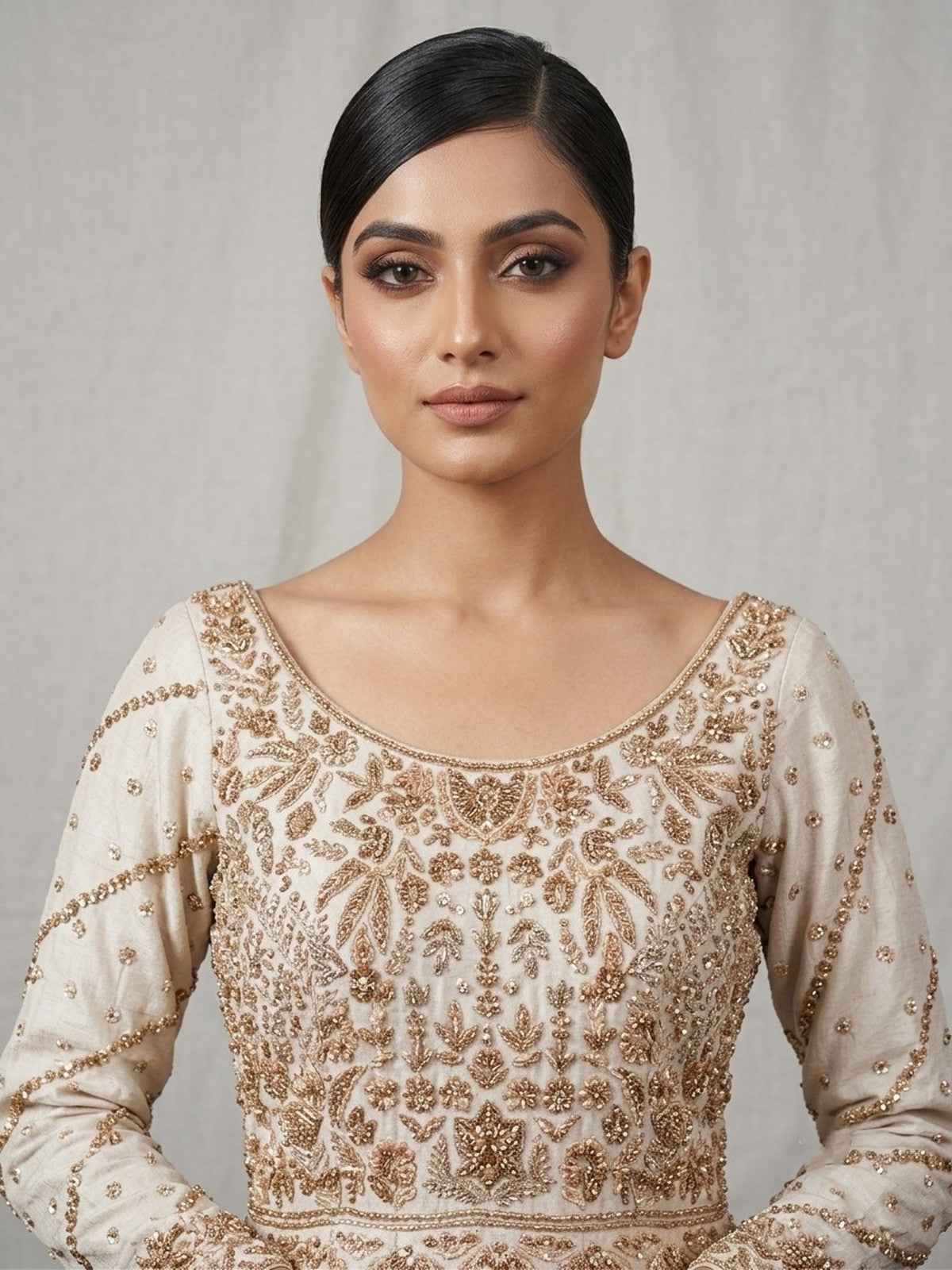 White Opulence Anarkali Gown
