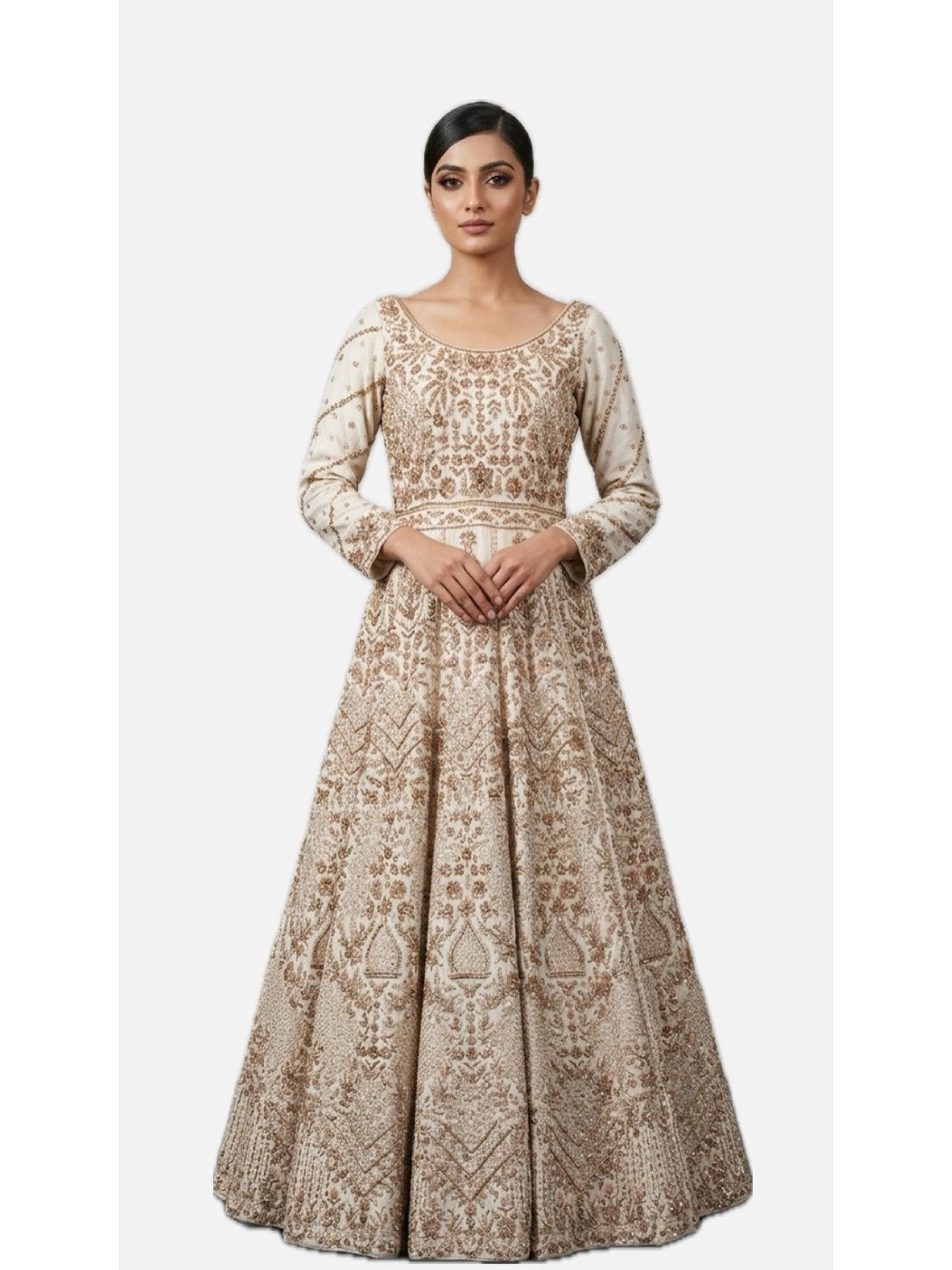 White Opulence Anarkali Gown